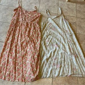 Two women’s size large sleeveless April Cornell dresses.
